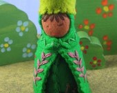Leaf King in Green with Ladybugs Doll - Waldorf inspired