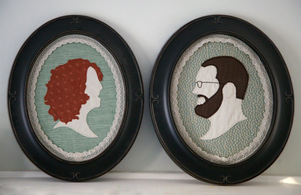 Embroidered & Appliqued Wedding Silhouette Portraits