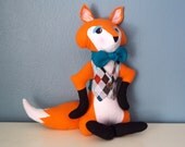 Stuffed Fox, Dapper Mr. Fox Soft Sculpture