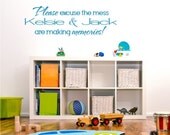 Playroom Wall Decals Please Excuse The Mess - Vinyl Wall Art