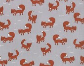 1 Fat Quarter Moda A Walk In the Woods by Aneela Hoey Foxlets Cloud Grey, Designer Fabric