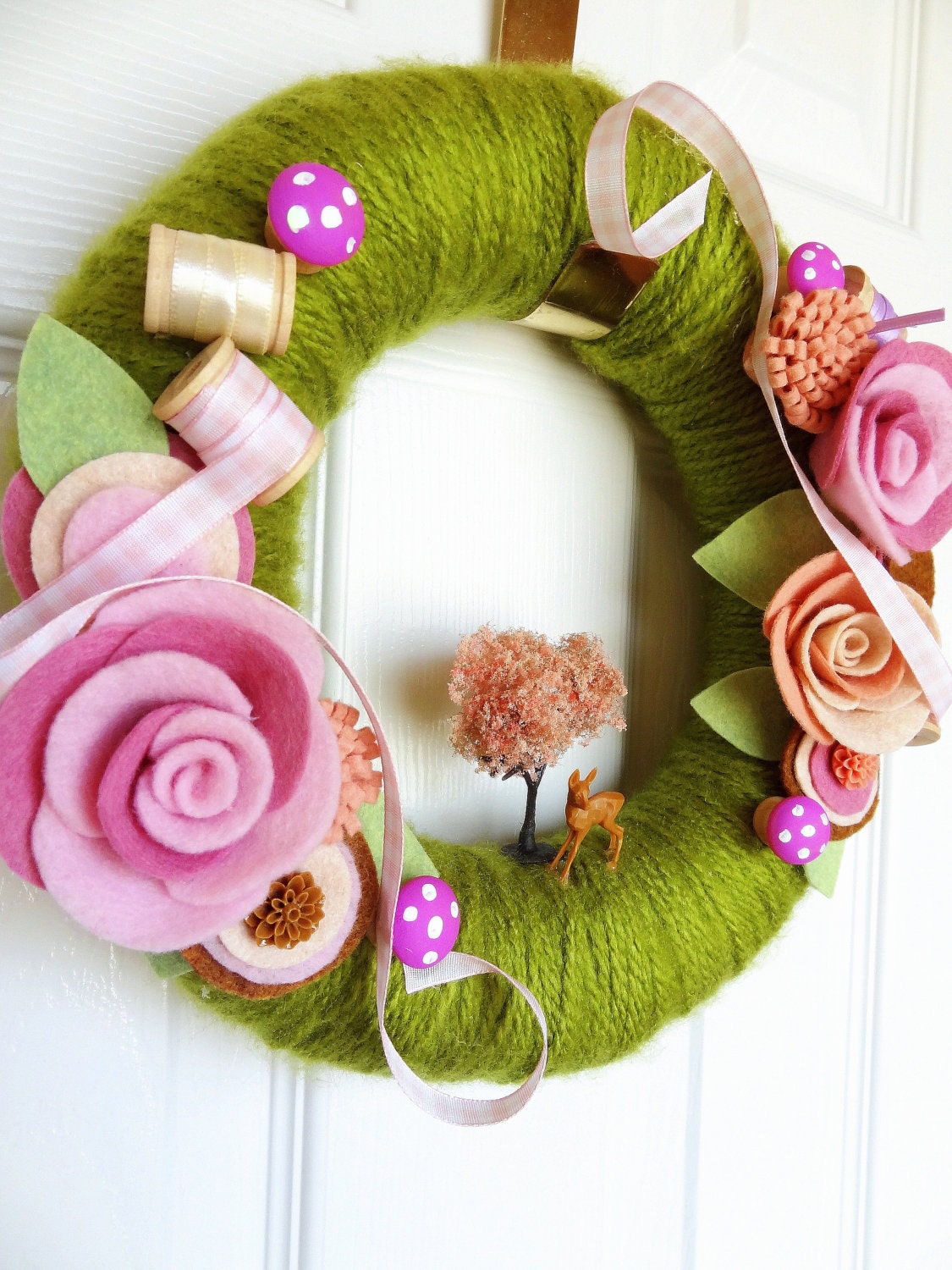 Meadow Threads Yarn Wreath - The Original Felt Yarn Wreath Handmade