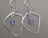 Sterling Silver Purple Crystal Earrings