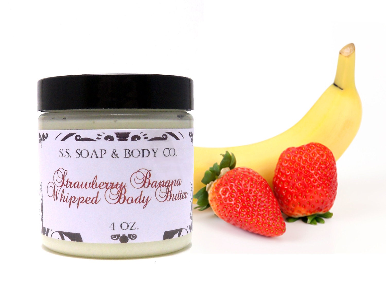 Strawberry Banana Whipped Body Butter with Shea Butter