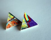 Recycled Skateboard Earring Triangle Studs-Loud and Proud