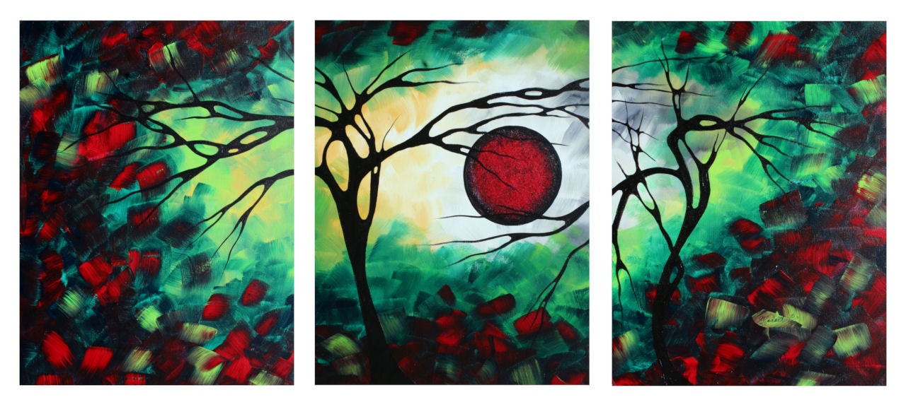 Abstract Art Original Painting Bold Colorful Contemporary L:andscape by MADART on Etsy - 54x24 THE INSPIRATION