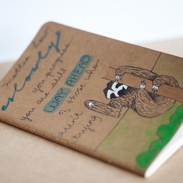 Sloth Gift, Hand Painted Moleskine, "le sloth" by le animalé
