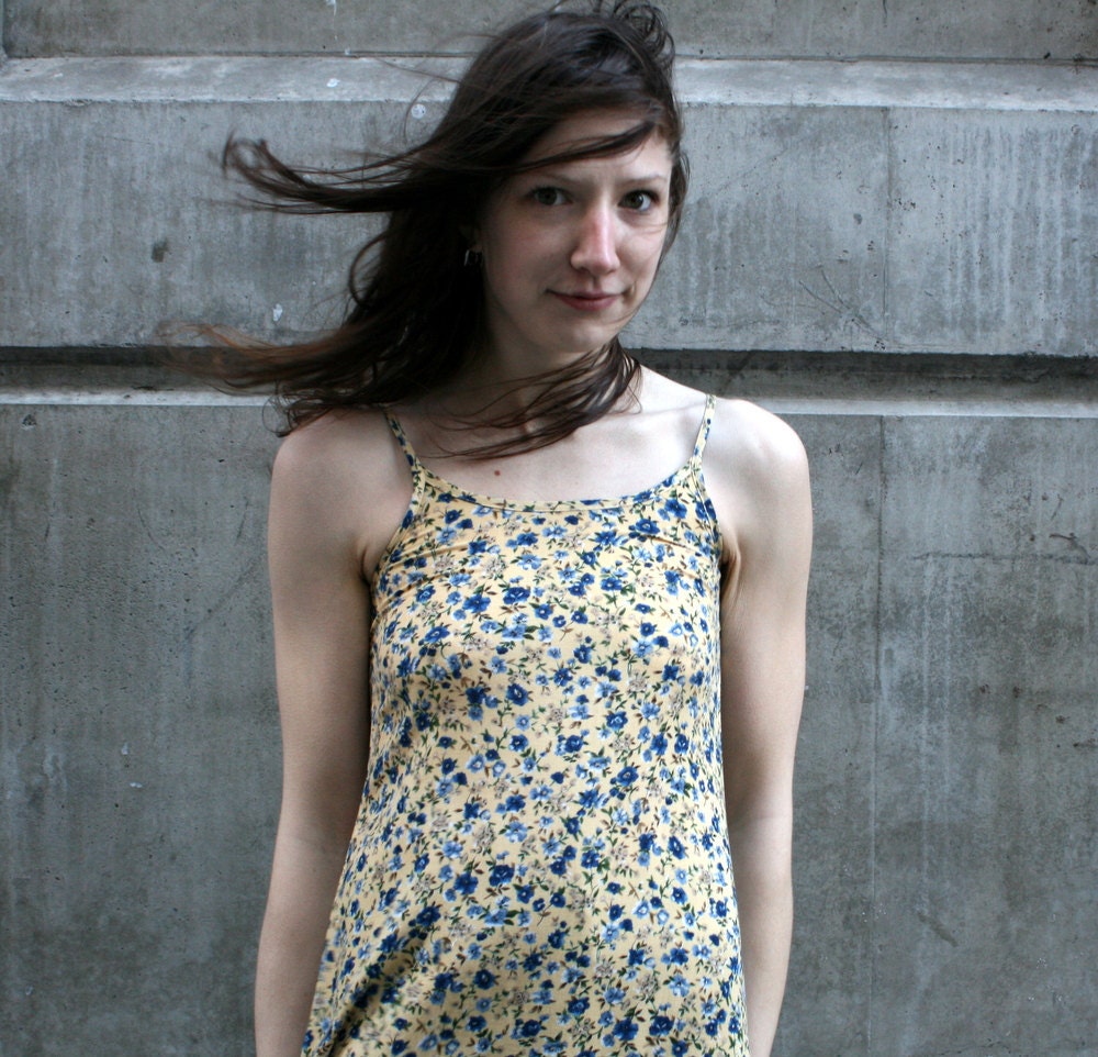 SUNNY Floral Mini Dress - 80s - small