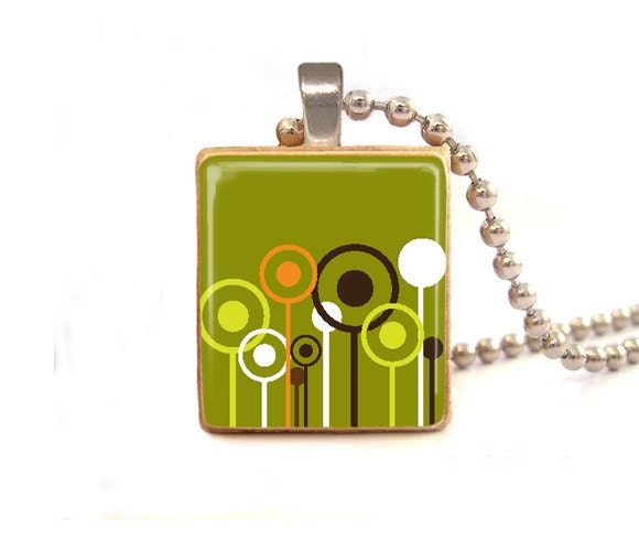 Spring BUDS Scrabble tile pendant  , Spring buds necklace pendant-  Sale  Buy 3 Get 1 free