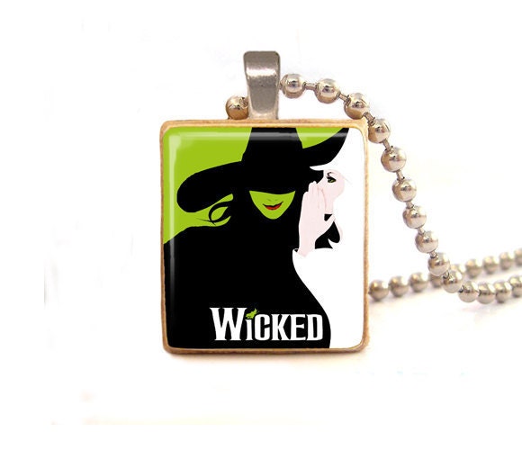 WICKED  scrabble tile Pendant  , wicked necklace pendant , wicked jewelry  - Sale  Buy 3 Get 1 free