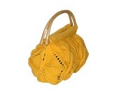 sale Knitted SPRING Hand Bag, Handbag Everyday Knitted  Yellow gift