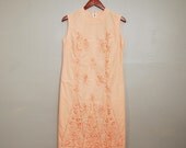 60's Peachy Keen Embroidered Shift, S/M