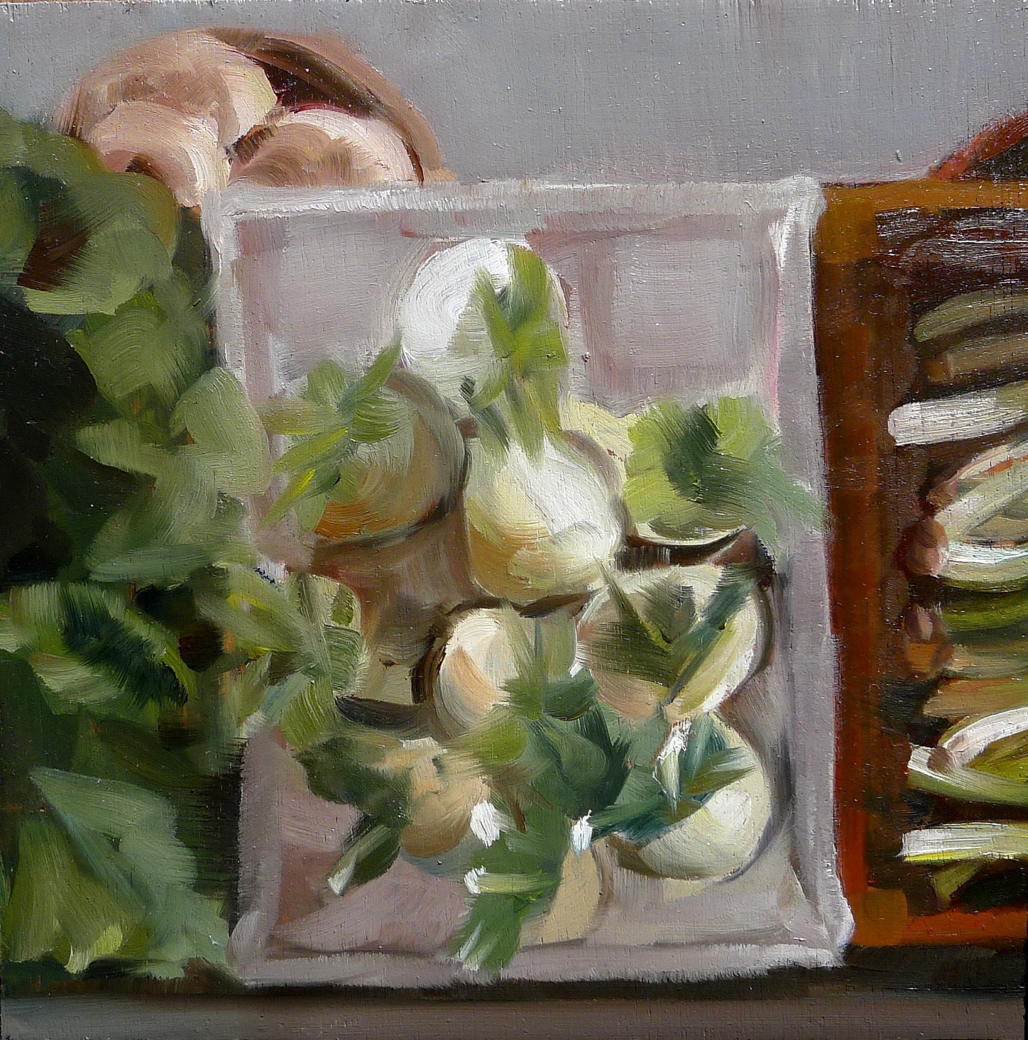 Leila's, 1st week of March, 2 of 3, 2012, oil on wood, 19x19 cm