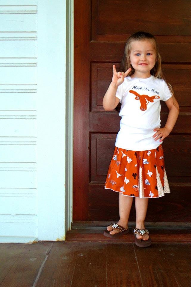 Longhorn Tee - skirt - UT - university of Texas orange - white