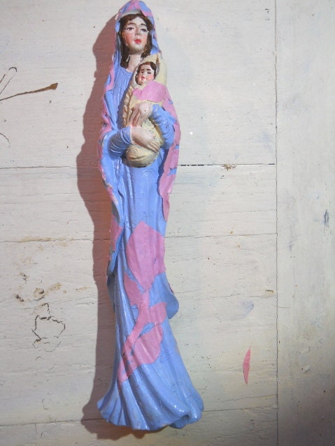 Vintage Restored Virgin Mary Figure Free Shipping US and Canada