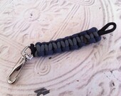 Blue Grey Keychain, Small Woven Paracord Key Fob, Handmade Survival Gear by RuleNo15 on Etsy.