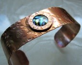 Copper Cuff Bracelet with Abalone Shell