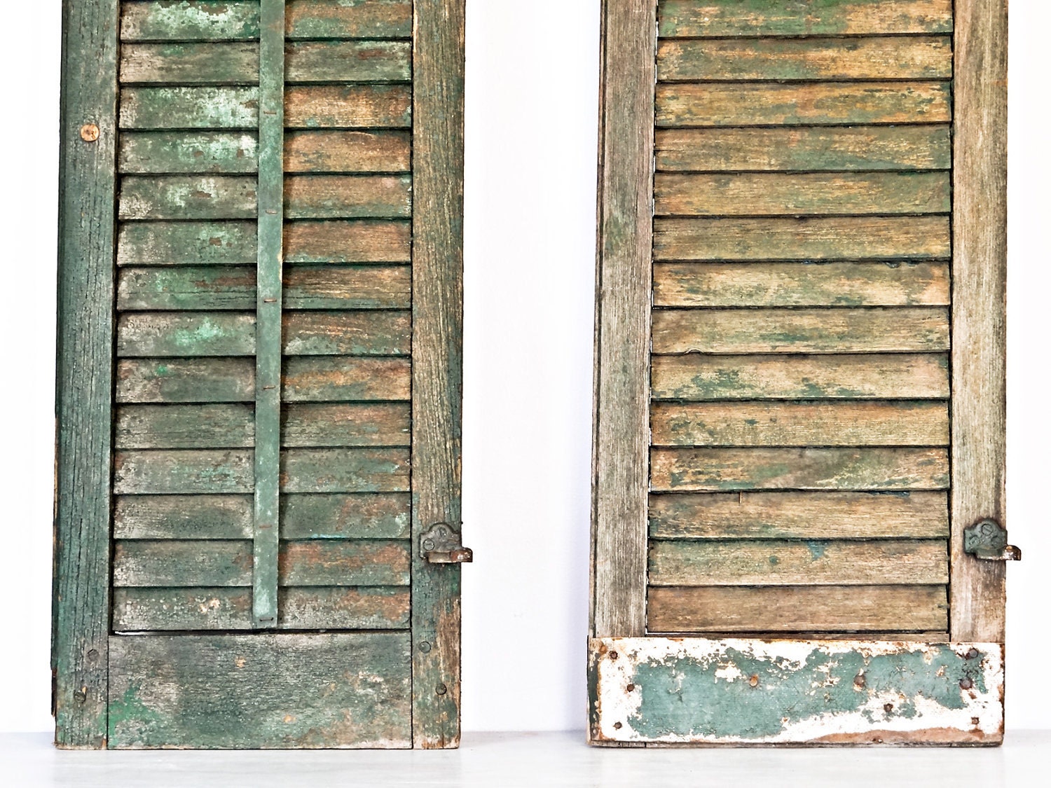 RESERVED: Vintage Farmhouse Shutters / Green Farmhouse Shutters