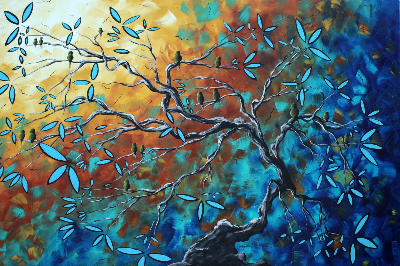 OVERSIZED Abstract Bird Art Original Landscape Painting MADART HUGE 4x6 single canvas - Where the Heart Is