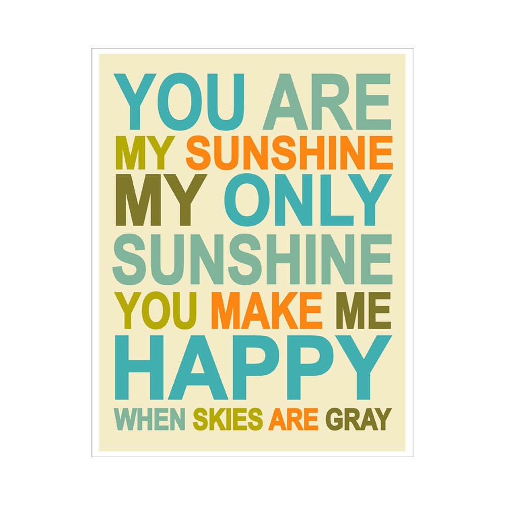 You Are My Sunshine... 11x14 inch print by Finny and Zook