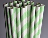 Stripe Mint Party Paper Straws - Cake Pop Sticks - Pixie Sticks - Qty 25 Il_170x135