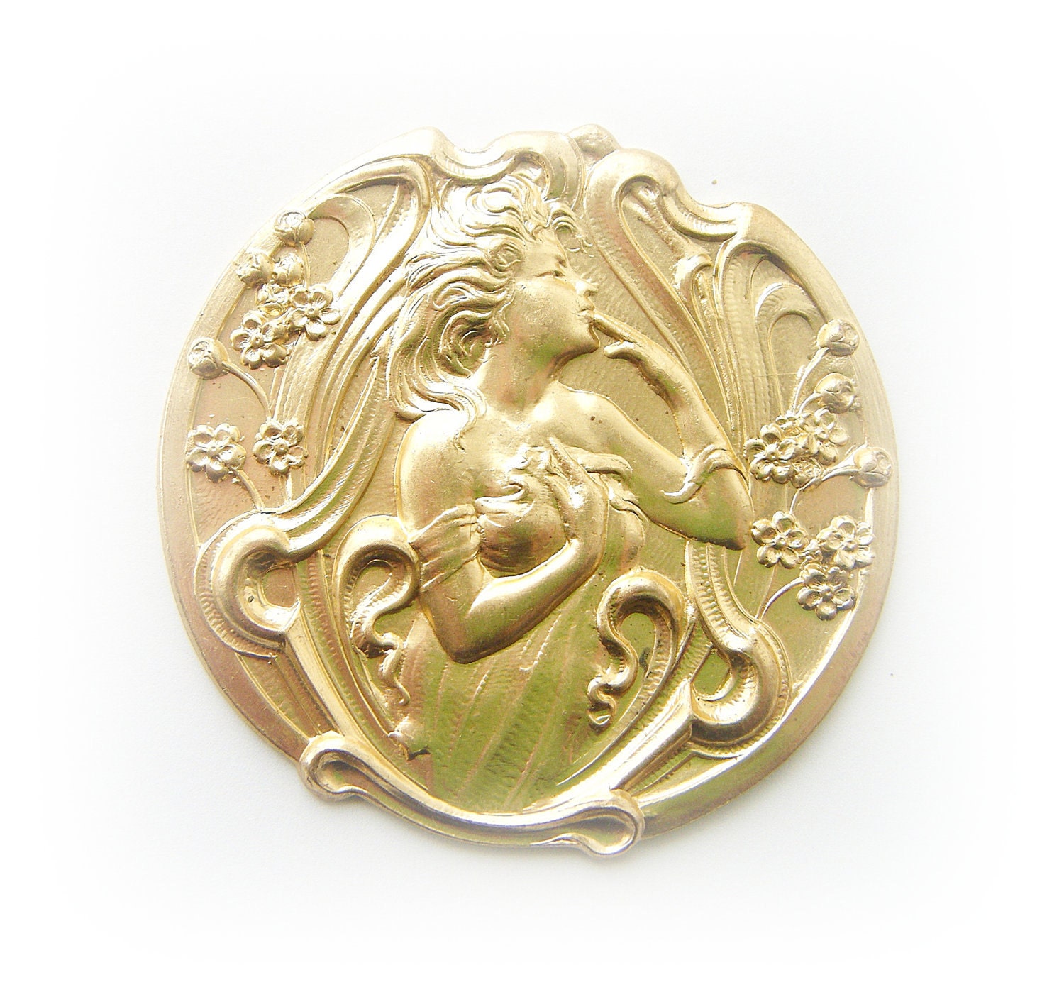 1 Forest Nymph - Goddess Brass Jewelry Findings - Brass Stamping (C)