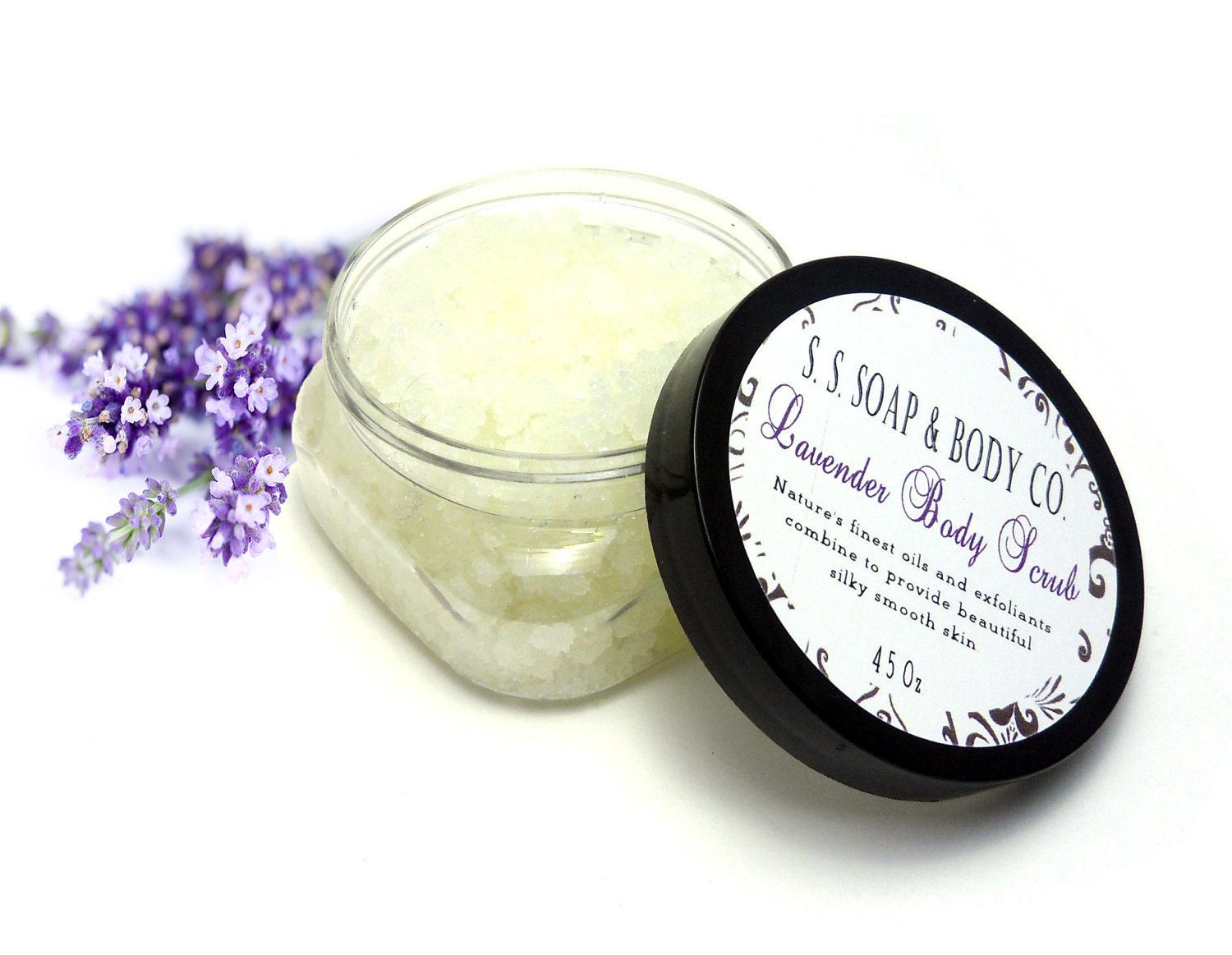 Lavender Body Scrub with Dead Sea Salt Sugar and Lavender Essential Oil