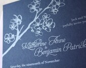The Samantha Screenprinted Cherry Blossom Wedding Invitation Suite