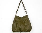 Baby Ruche Bag in Dark Olive Green Leather - LAST ONE - Ready to Ship