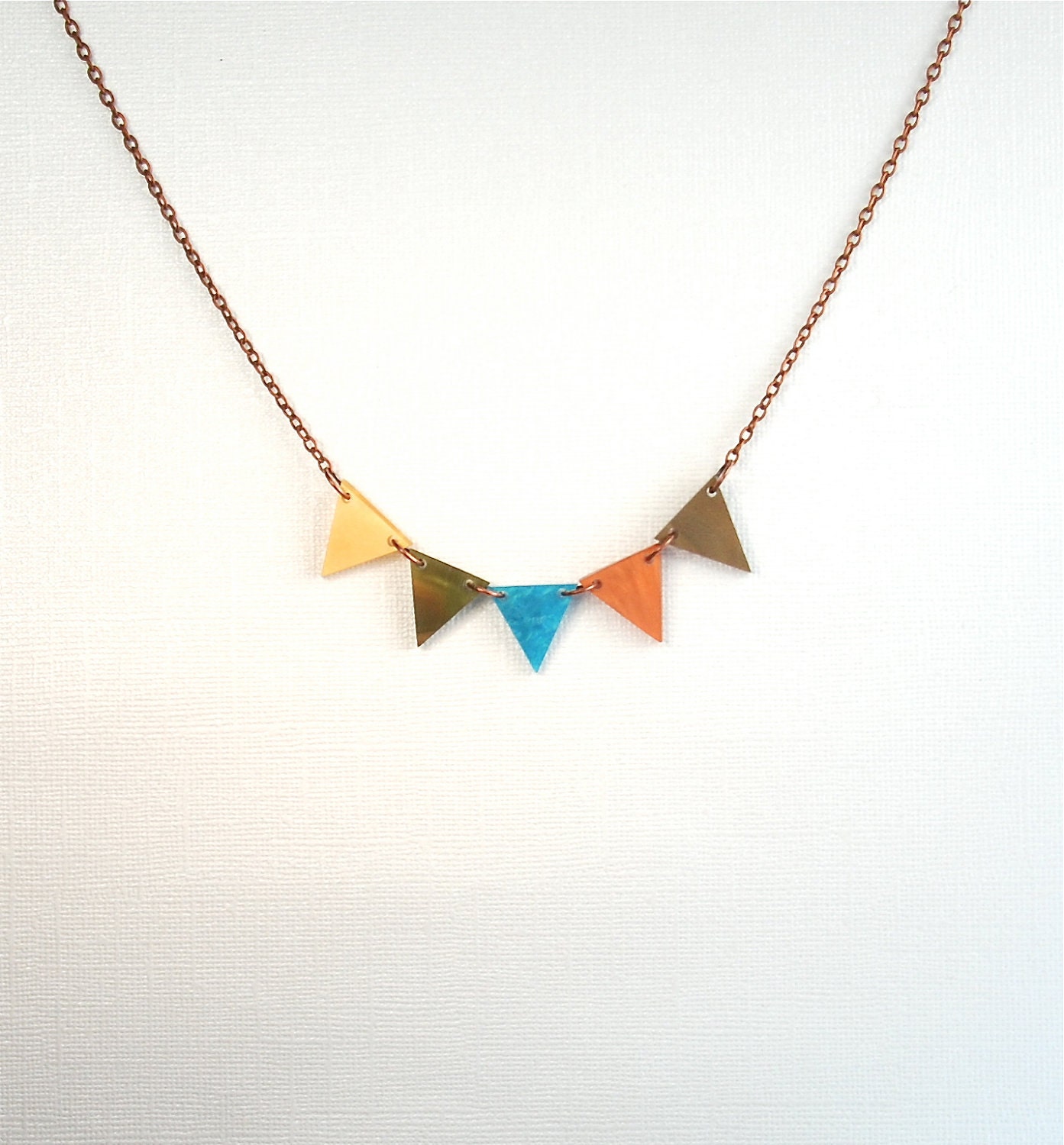Southwest Sunset Necklace Geometric Triangle Bunting - ThePolkadotMagpie