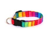 Mini Dog Collar - Rainbow Stripe