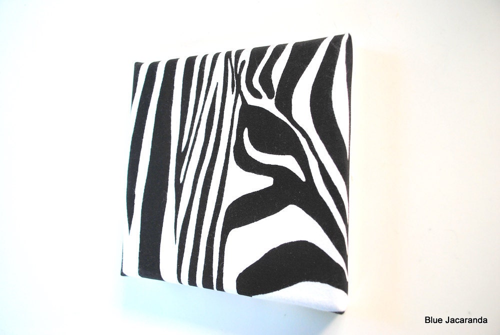 Zebra Screen Print Gallery Wrapped Canvas