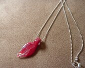 Lampwork Glass Leaf Pendant