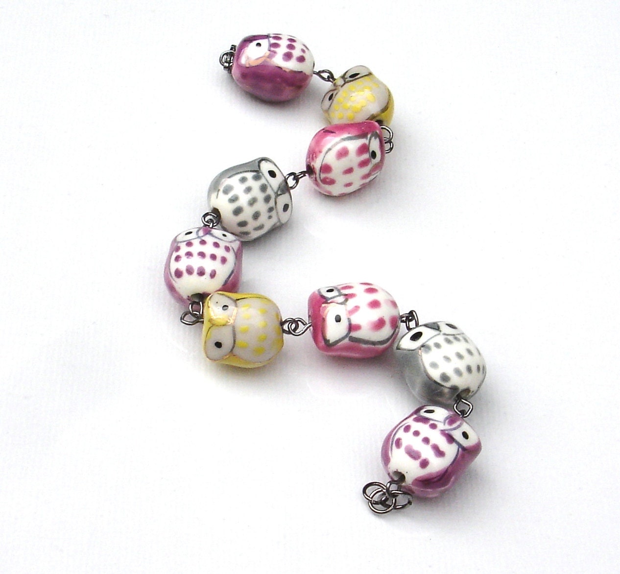 Ceramic Owl Bracelet