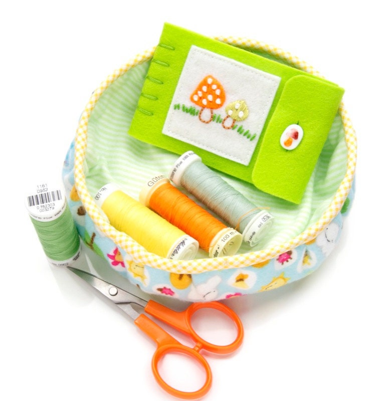 Kawaii Fabric Basket Cute Flannel Storage