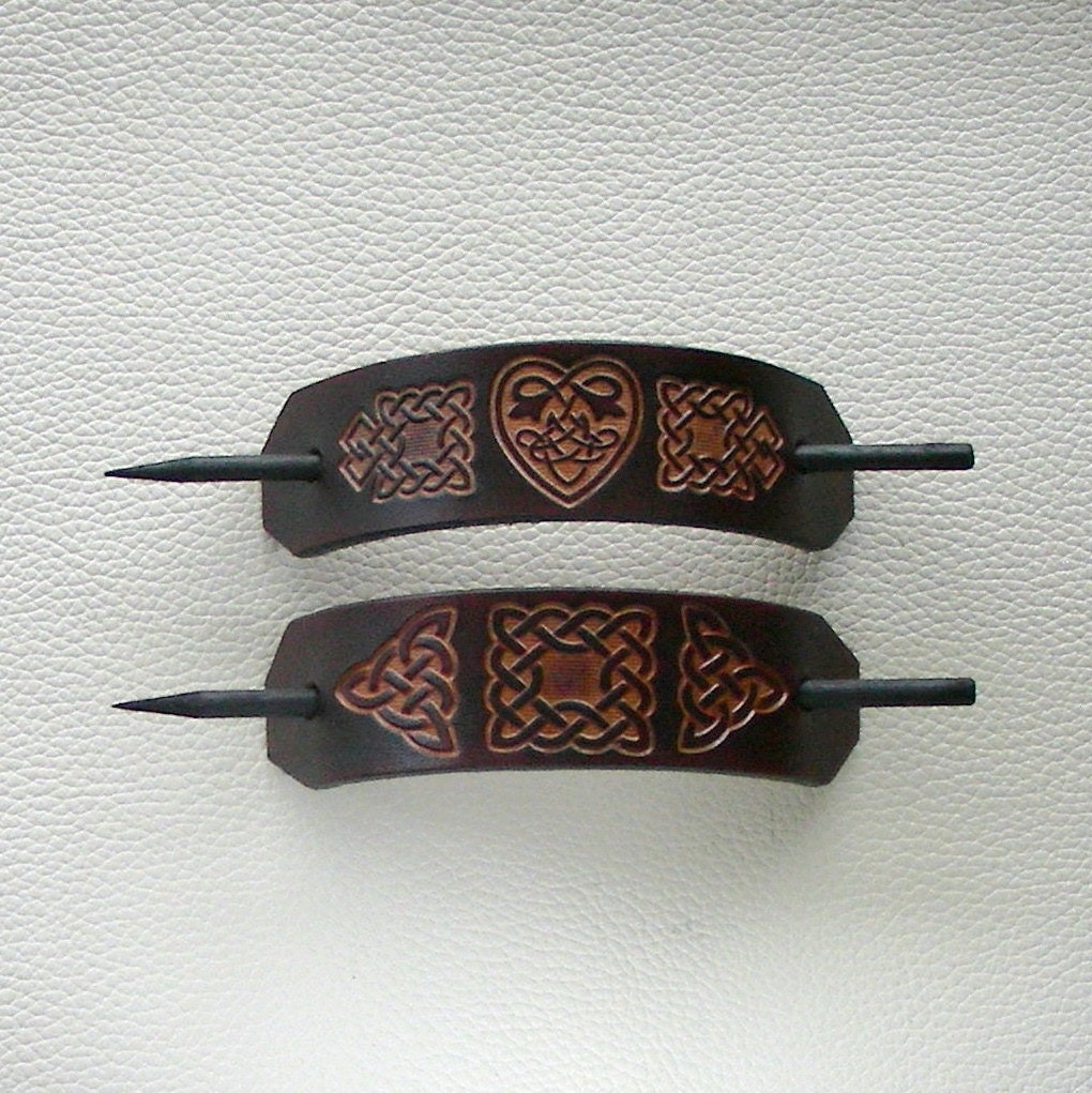 Retro Hair Barrettes with Celtic Knot Design