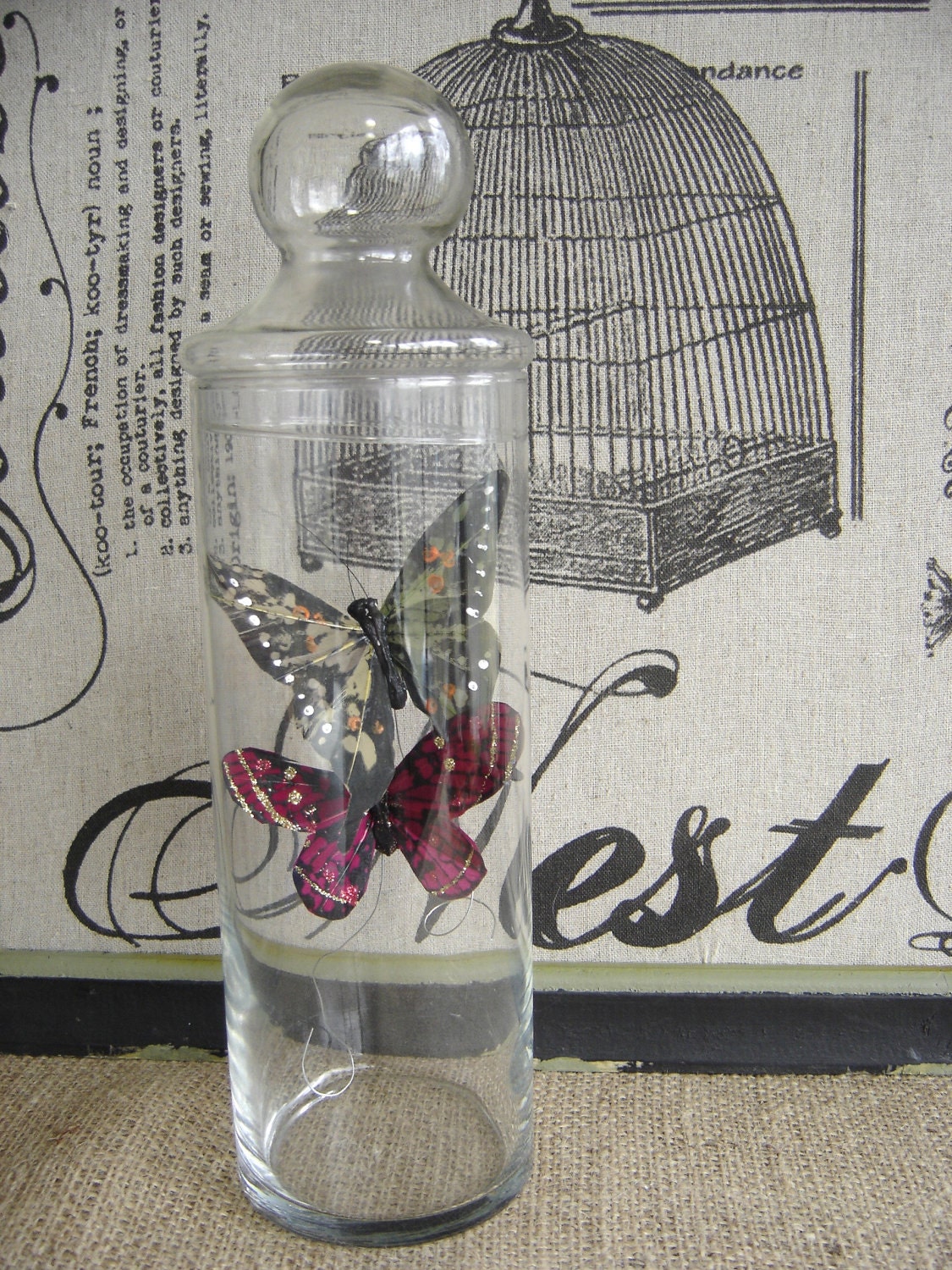 RESERVED for Dori - Tall Glass Apothecary Jar with Lid