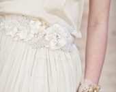 Beaded wedding dress sash or belt in ivory - BeSomethingNew