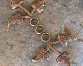 Brass Leaves Metal stamping embellishments Cold Connections Antiqued Brass 1346 - 6 pieces