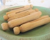 Wood Clothespins Vintage Primitive Laundry Wooden Old Fashioned Rustic Set of 12
