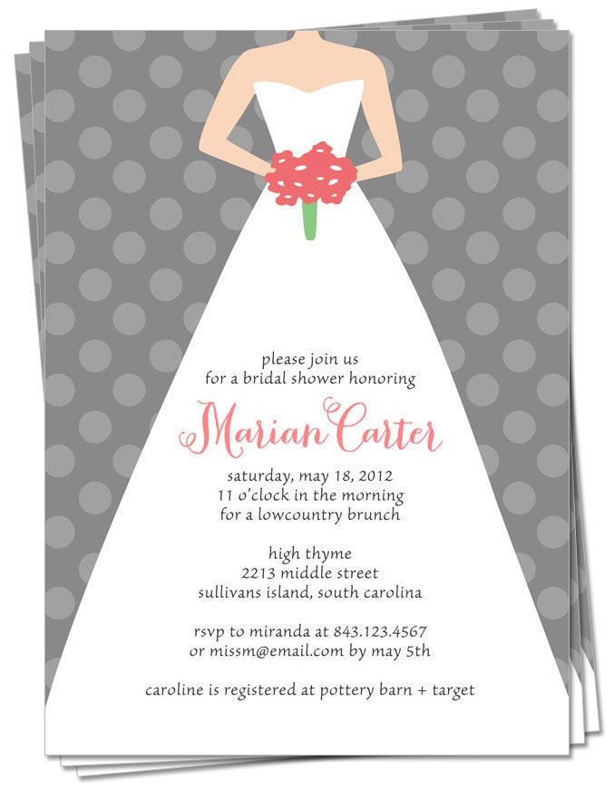 PRINTABLE - Bridal Shower Invitation - Custom colors to match the wedding theme (Modern Bride)