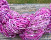 Handspun Yarn, Handspun Art Yarn, Purple Sparkle, Wool Yarn, 116 yards, Aran Weight