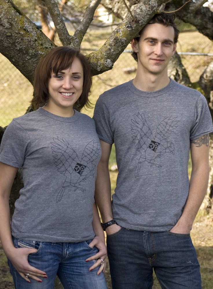 Mechanical Bird Tee Organic Cotton Unisex Crew SMALL