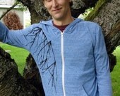 Branch Hoodie Organic Cotton Zip-Up Sweatshirt Blue XLARGE