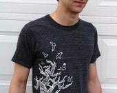 Twisted Tree Tee Organic Cotton Crew in Dark Gray LARGE