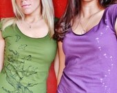 Dandelion Tee Cotton Scoop Neck Shirt Womens LARGE