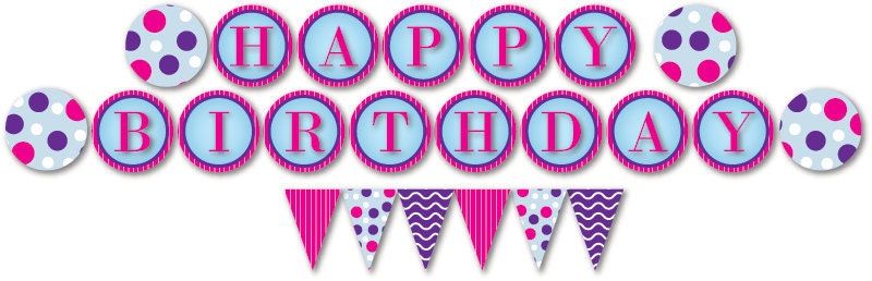 Fairy Birthday Party Banner and Garland