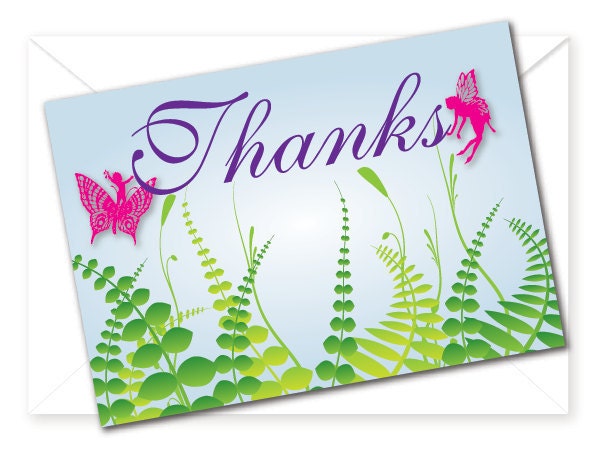 Fairy Birthday Party Thank You Card