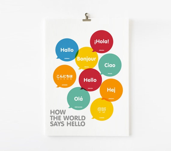 How The World Says Hello 8x10 poster