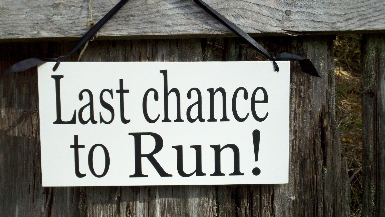 Wedding Signs, Photo Prop Customize your way.  Last Chance to Run